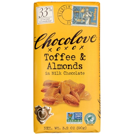 Chocolove Toffee & Almonds In Milk Chocolate, PK144 134
